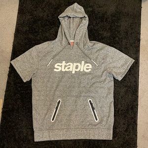 Men’s Staple brand Short sleeve hooded sweatshirt.